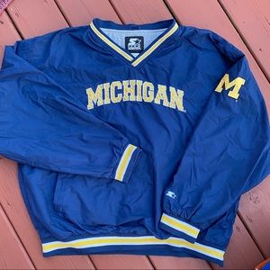 michigan vintage windbreaker pullover